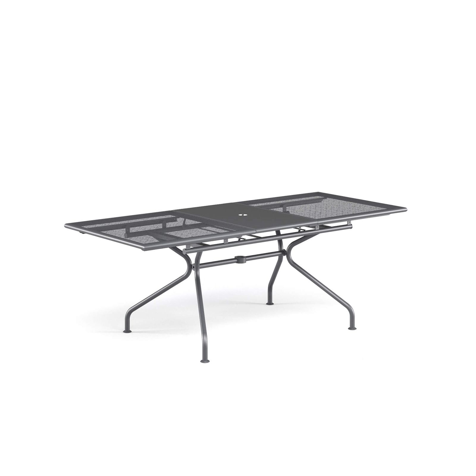 extensible table 160+50x90 / outside in Steel - Collection Athena by Emu