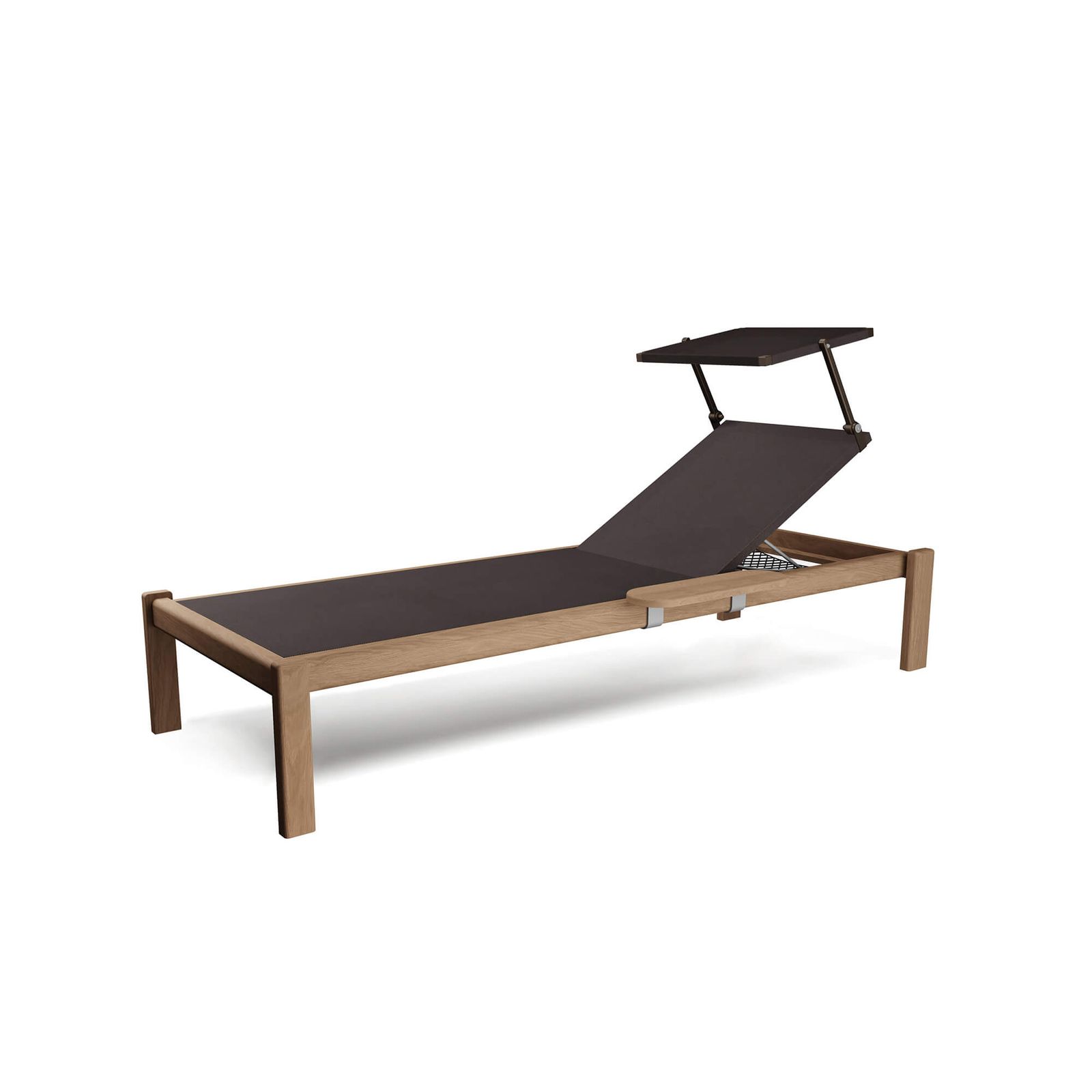 Shine Stackable teak sunbed with retractable wheels and accessories by Emu