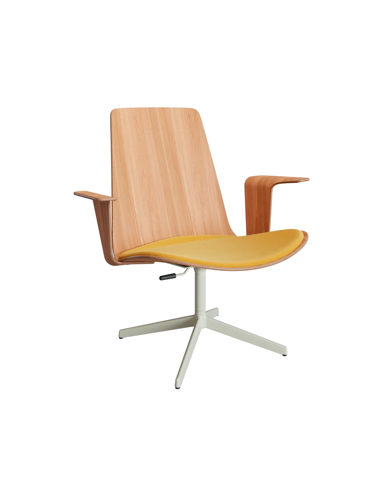 Butaca Lottus 4R Revolving con brazos madera by ENEA