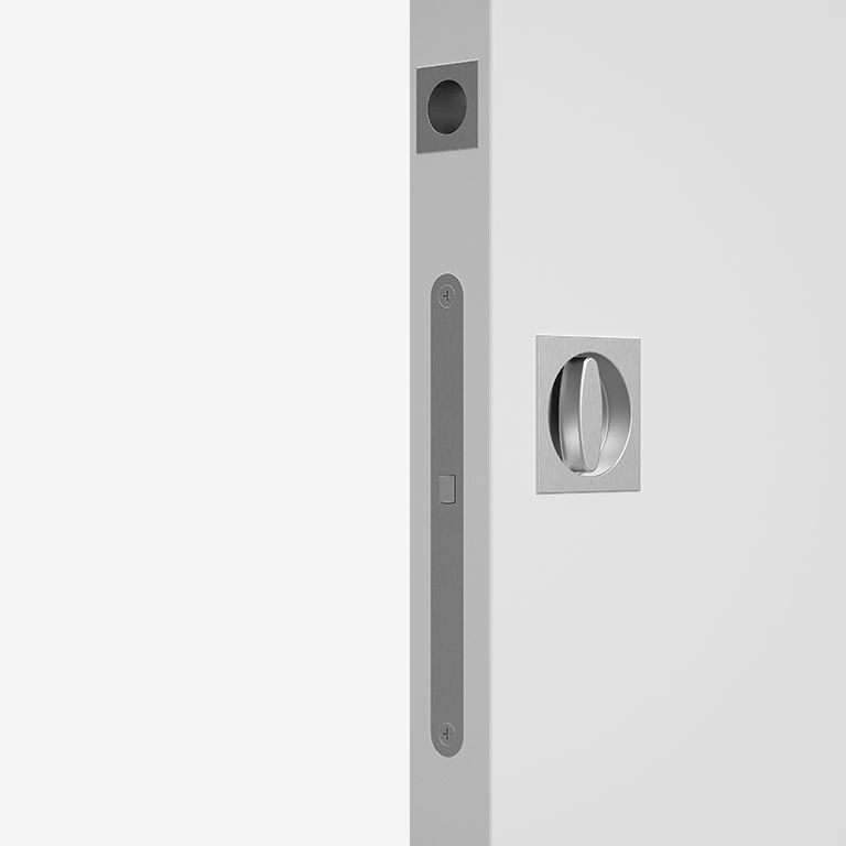 Square handleset with lock by Ermetika