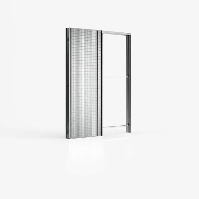 Puerta corredera a ras de pared con puntos de luz by Ermetika