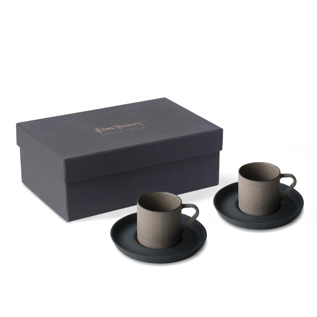 Nest Glitter Espresso Cup with Saucer Set of 2 Black - Glittery Rock by Esma Dereboy