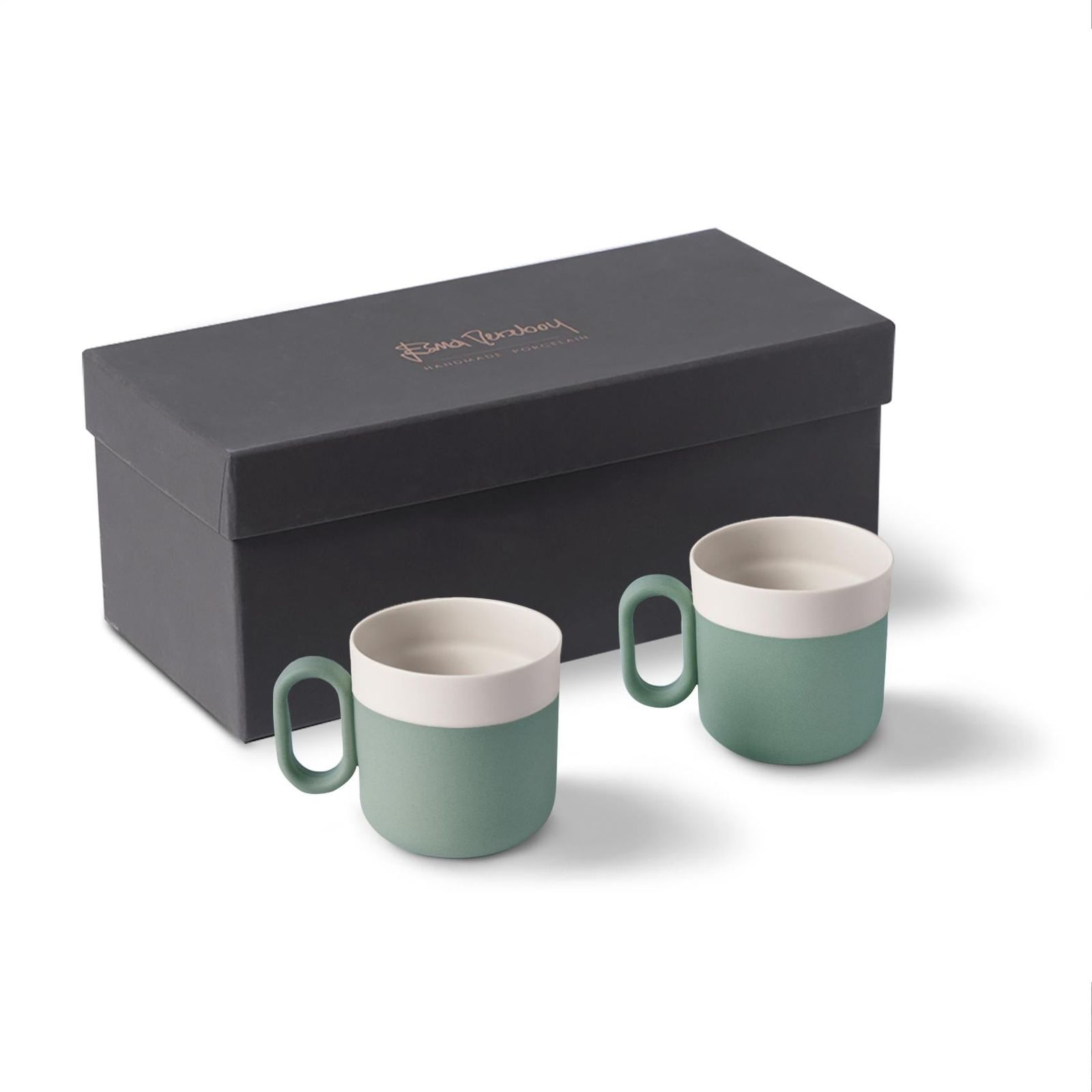 Capsule Tea Cup Set Of 2 Nile & Ivory by Esma Dereboy
