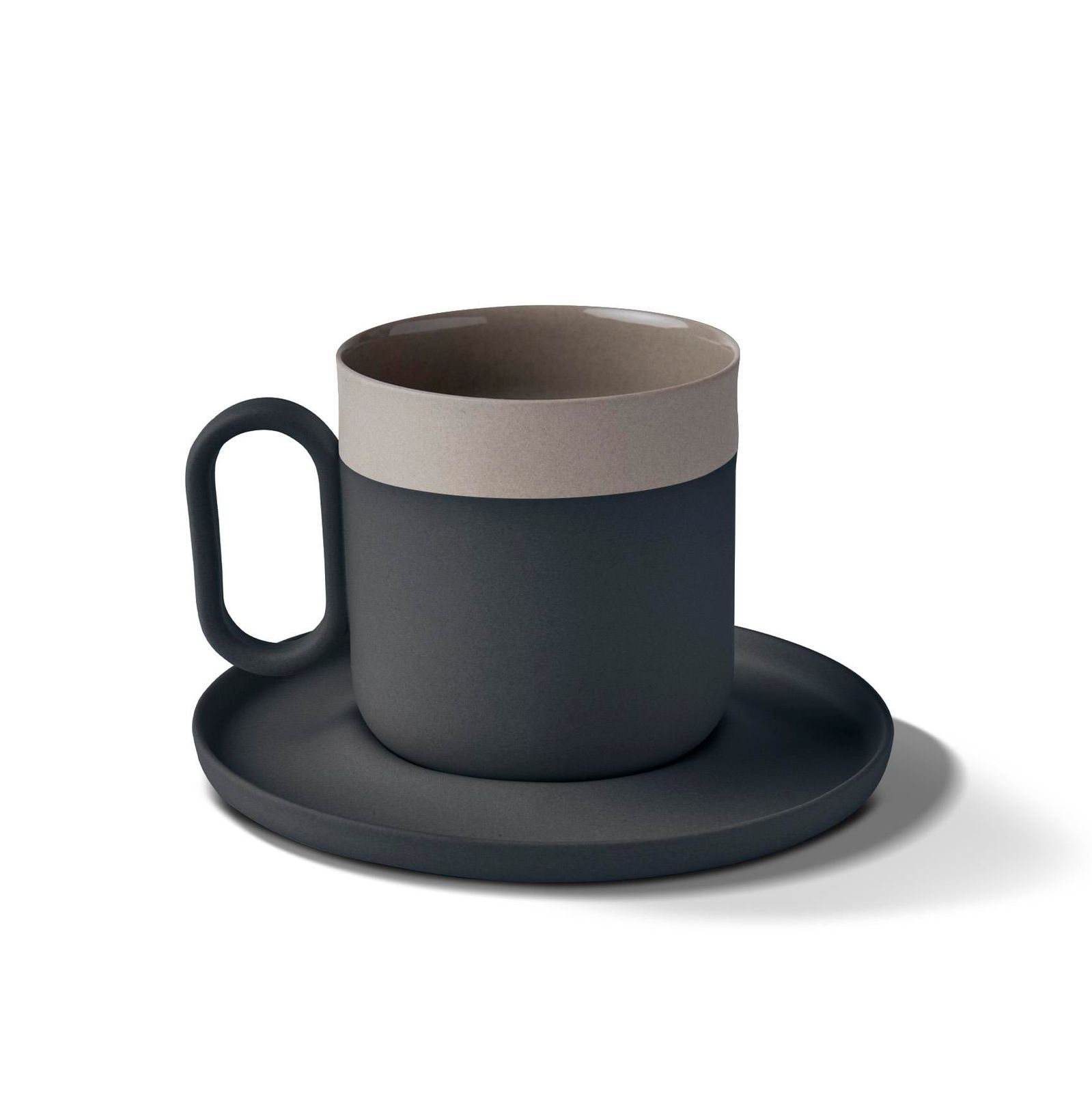 Capsule Tea Cup With Saucer Black - Black & Rock by Esma Dereboy