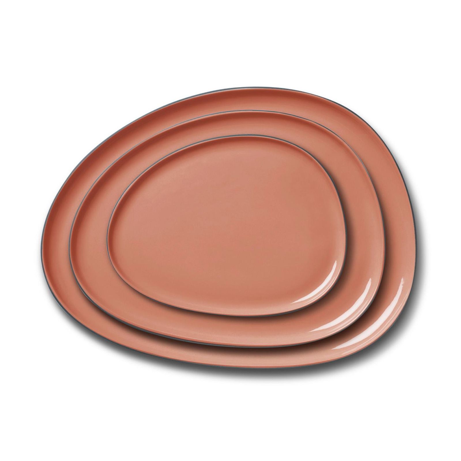 Stone Plate Set Black & Coral by Esma Dereboy