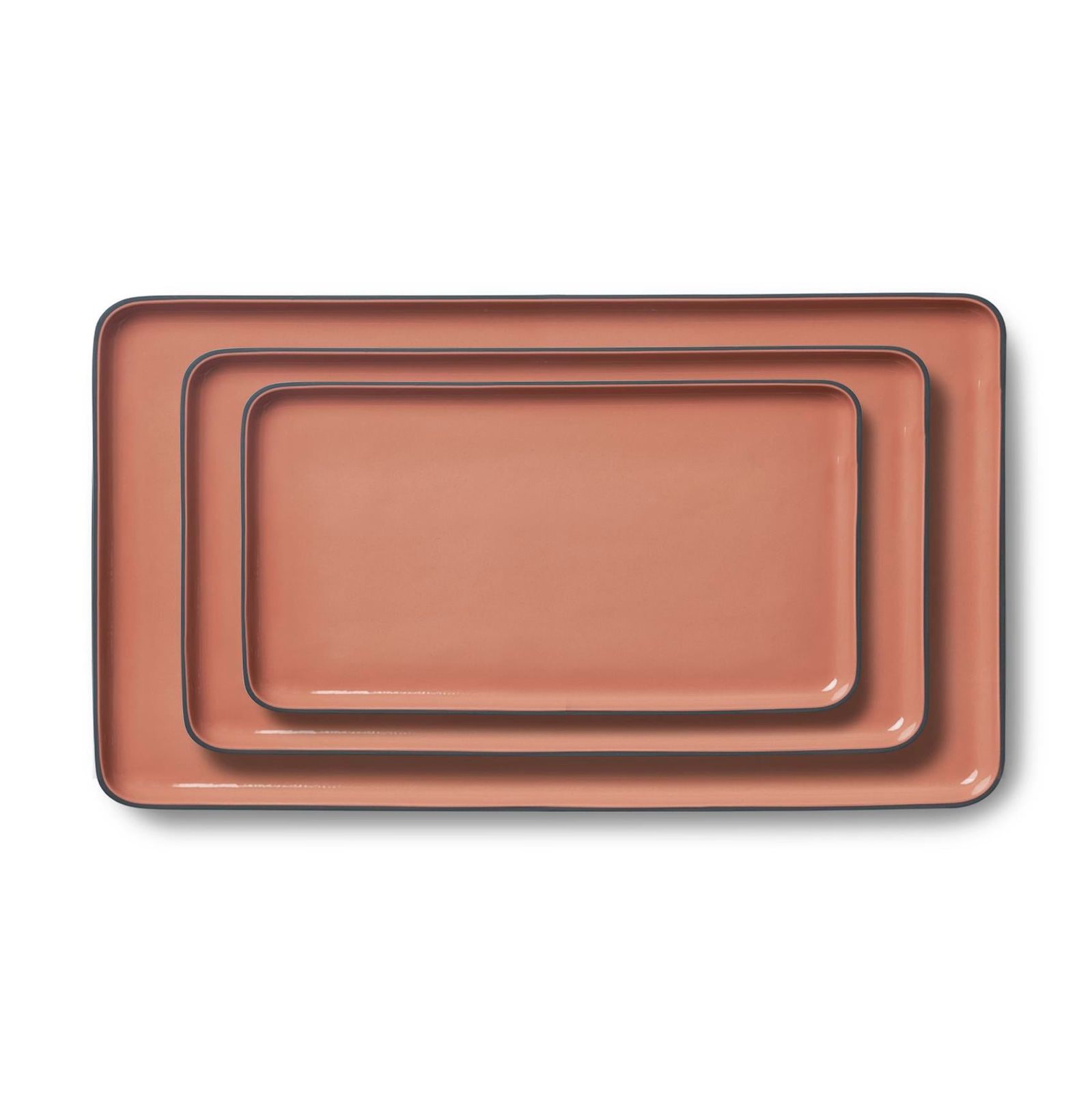 Rectangle Plate Set Black & Coral by Esma Dereboy