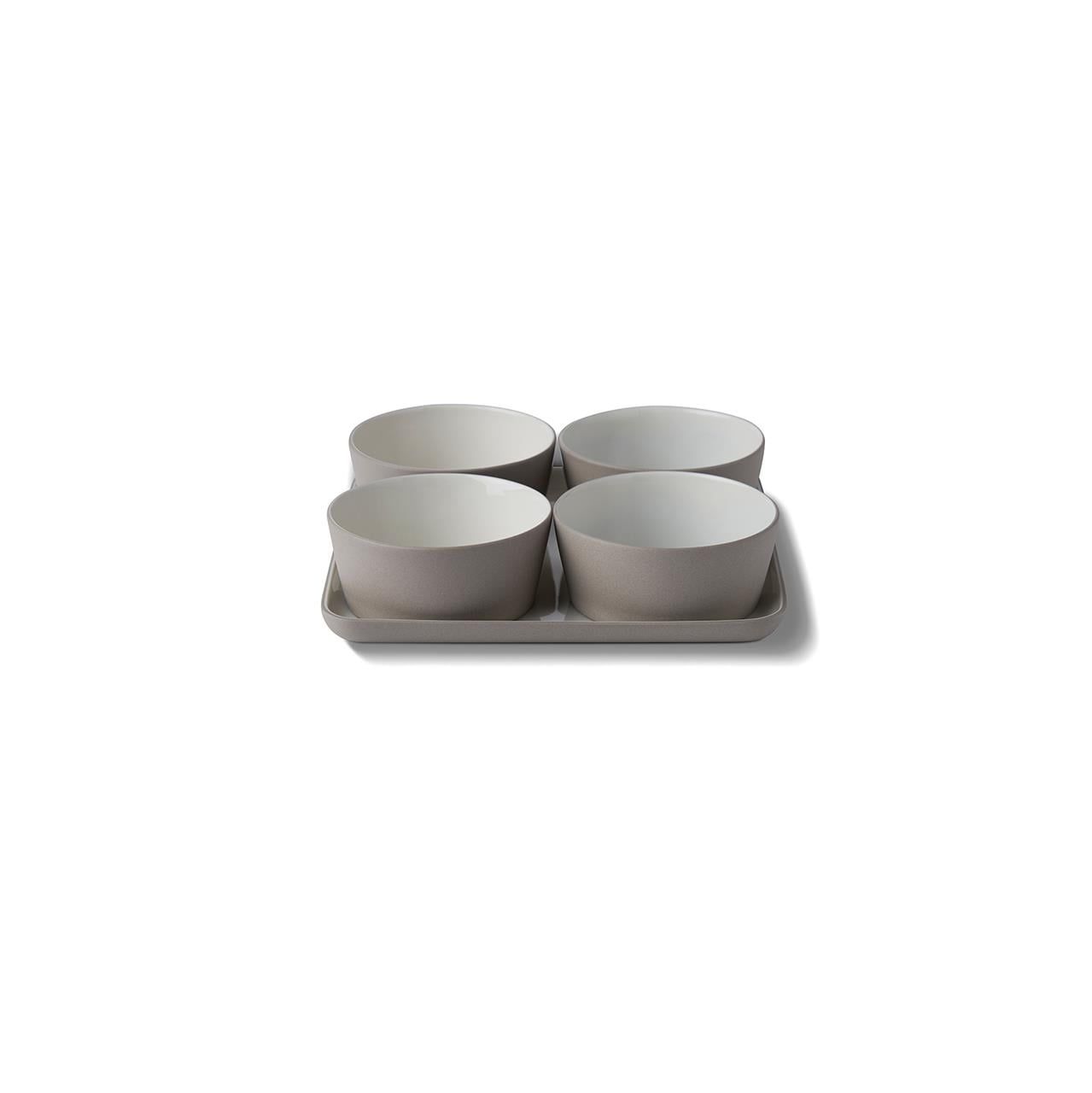 Square Small Serving Set Rock & Ivory - Rock & Ivory by Esma Dereboy