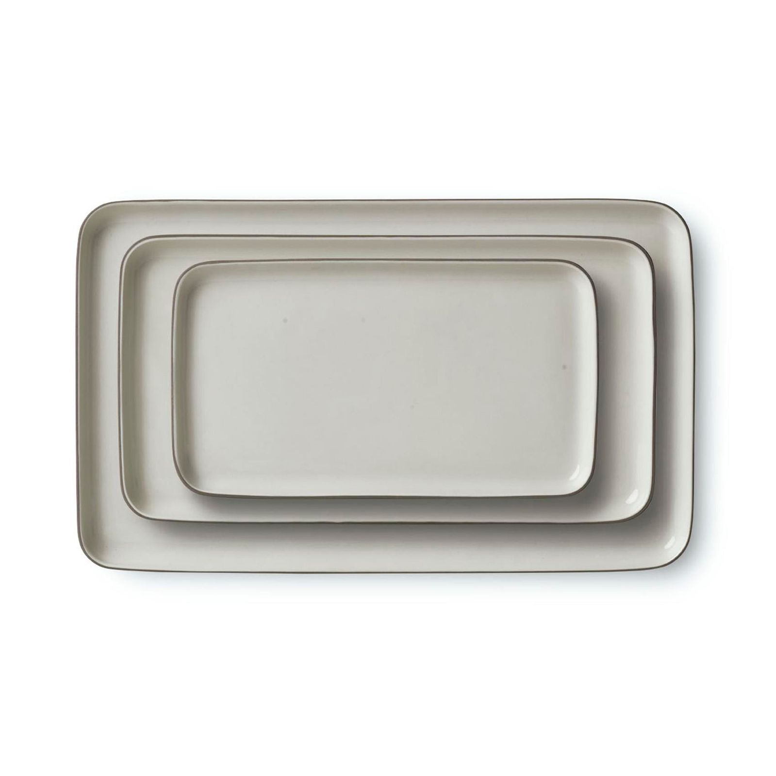 Rectangle Plate Set Rock & Ivory by Esma Dereboy