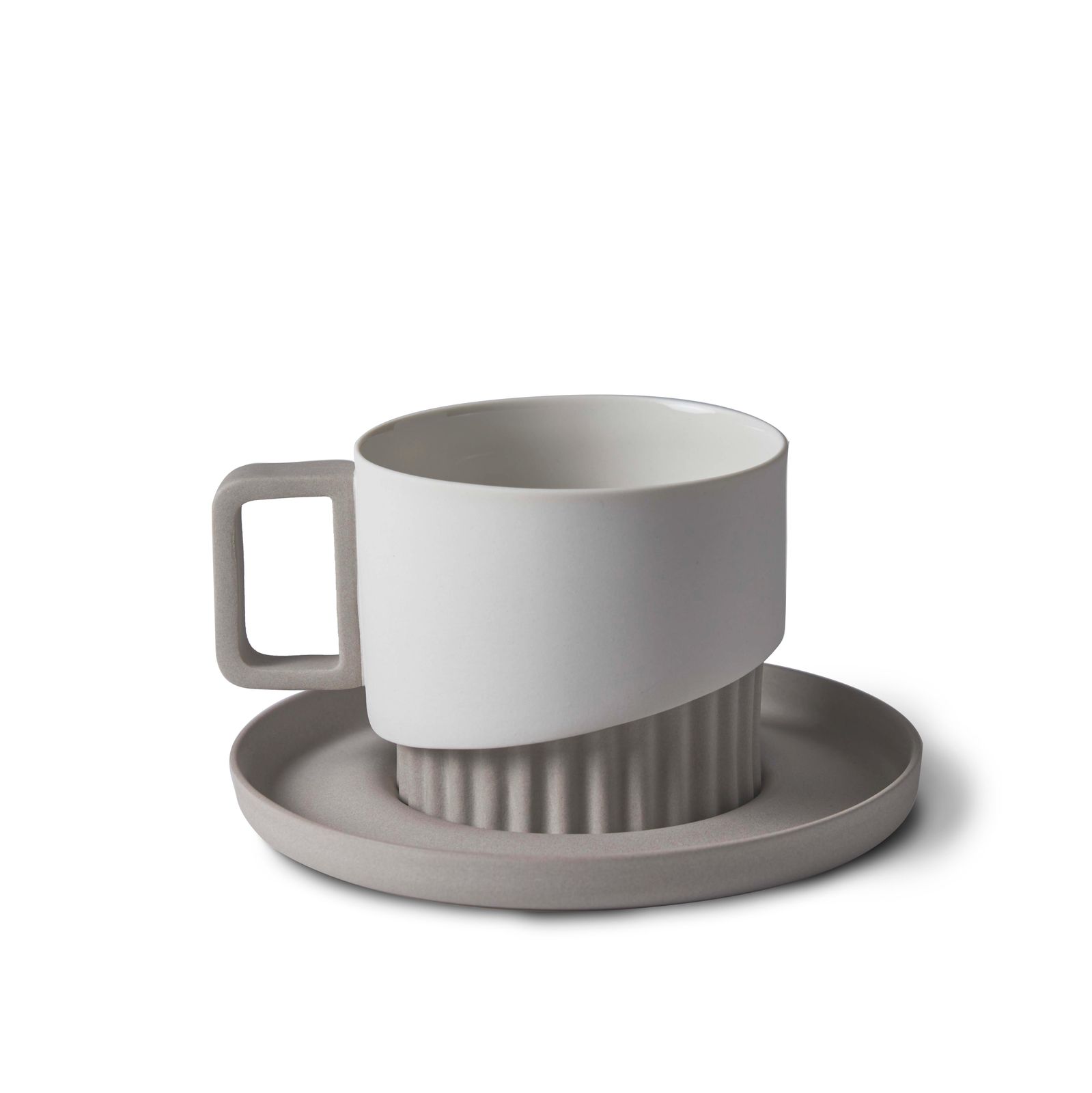 Corinth Tea Cup With Saucer Rock - Rock & Ivory by Esma Dereboy