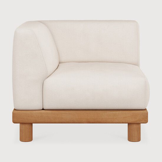 Monocle outdoor modular sofa - Natural, White - 83 x 83 x 72 cm (10S10414) by Ethnicraft