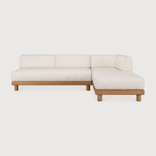 Monocle outdoor modular sofa set - Natural, White - 249 x 166 x 72 cm (10S22211) by Ethnicraft