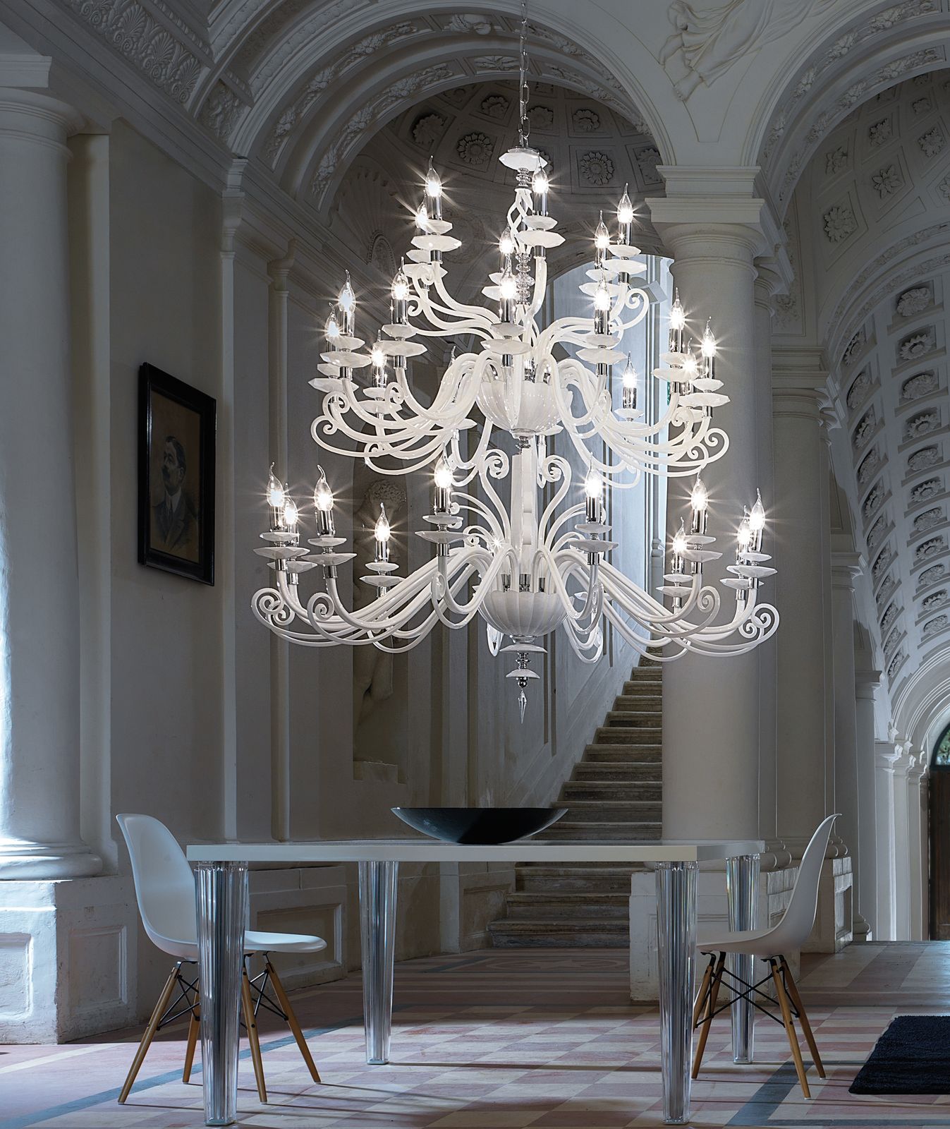 Alicante White L12+12+6 by Euroluce Lampadari