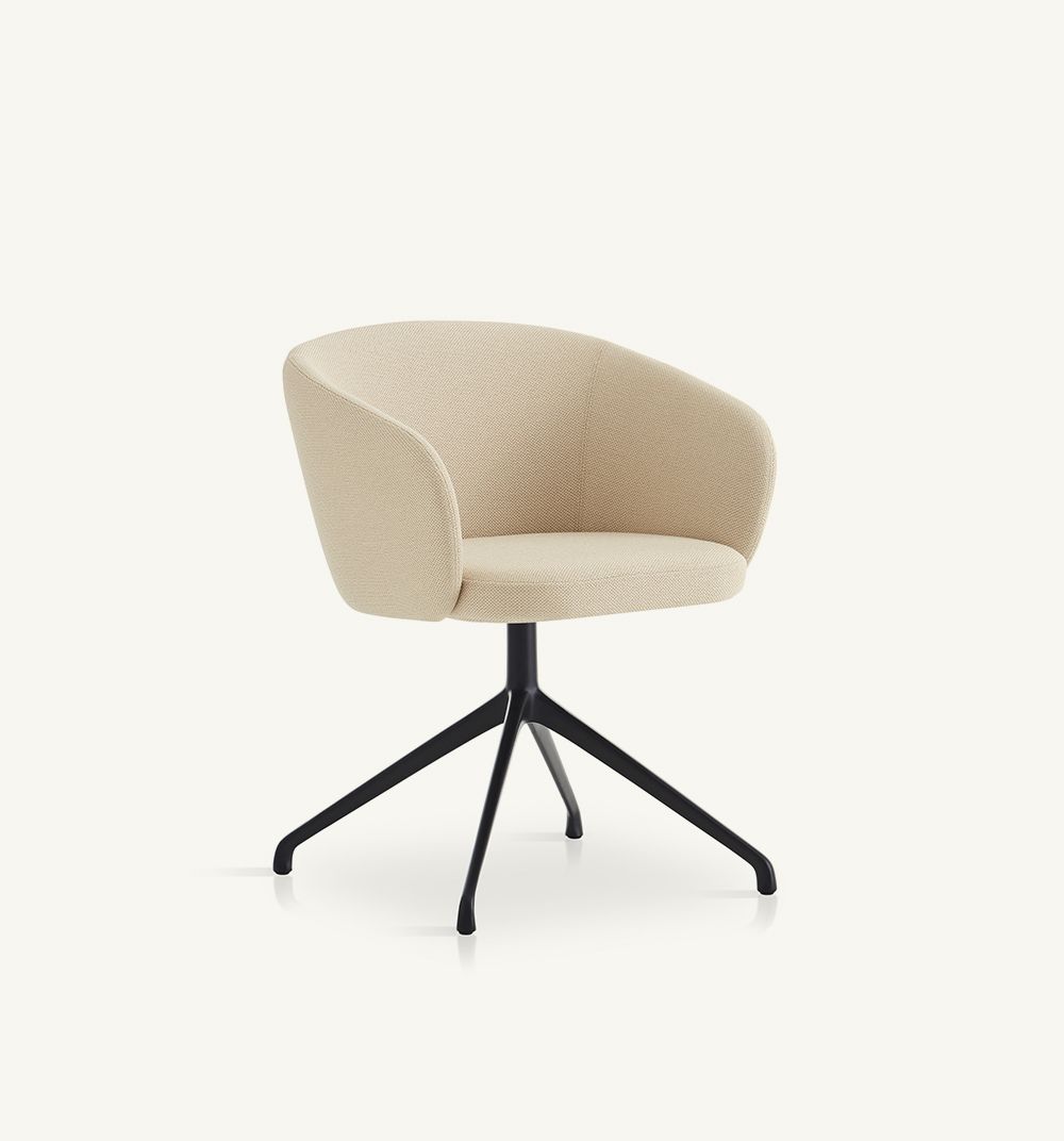 Huma upholstered swivel armchair by EXPORMIM