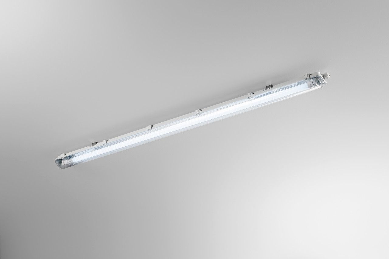 Plafoniera stagna Atlantic per tubi a LED bilampada in Policarbonato by Fan Europe Lighting