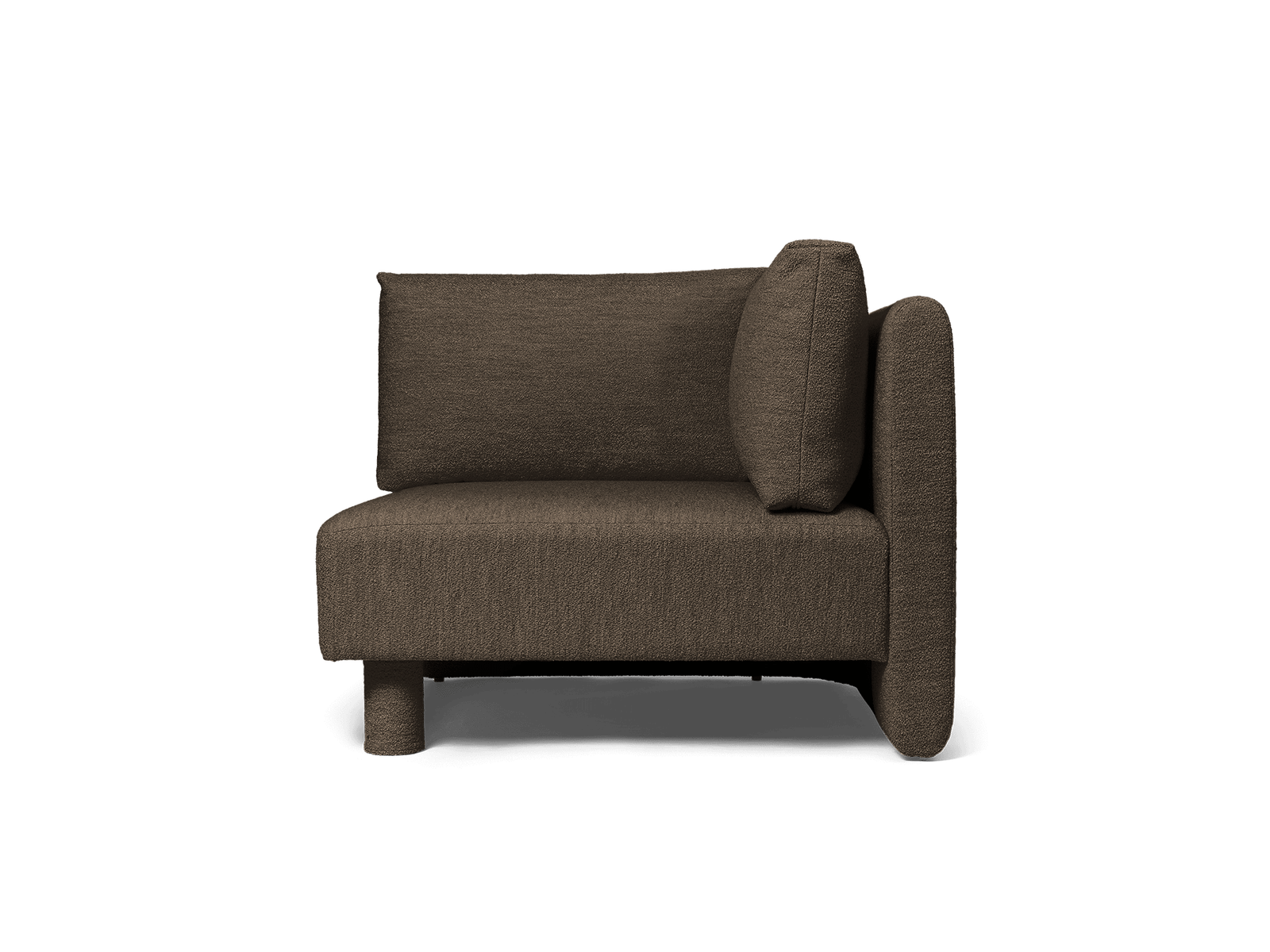 Dase Sofa Corner - Soft Bouclé - Dark Brown by Ferm Living