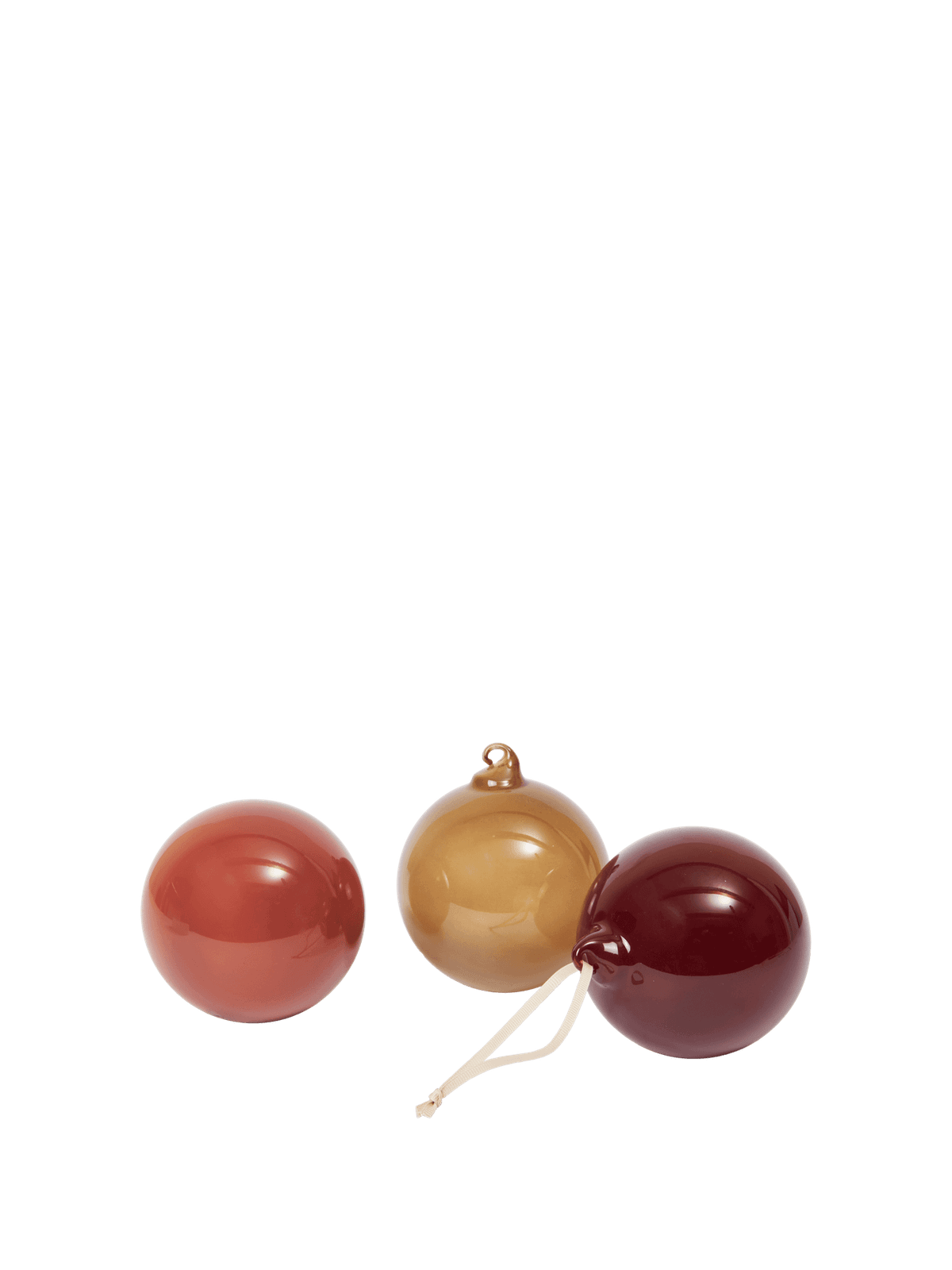 Glass Baubles - Large - Set of 3 - Roseate Opaque by Ferm Living