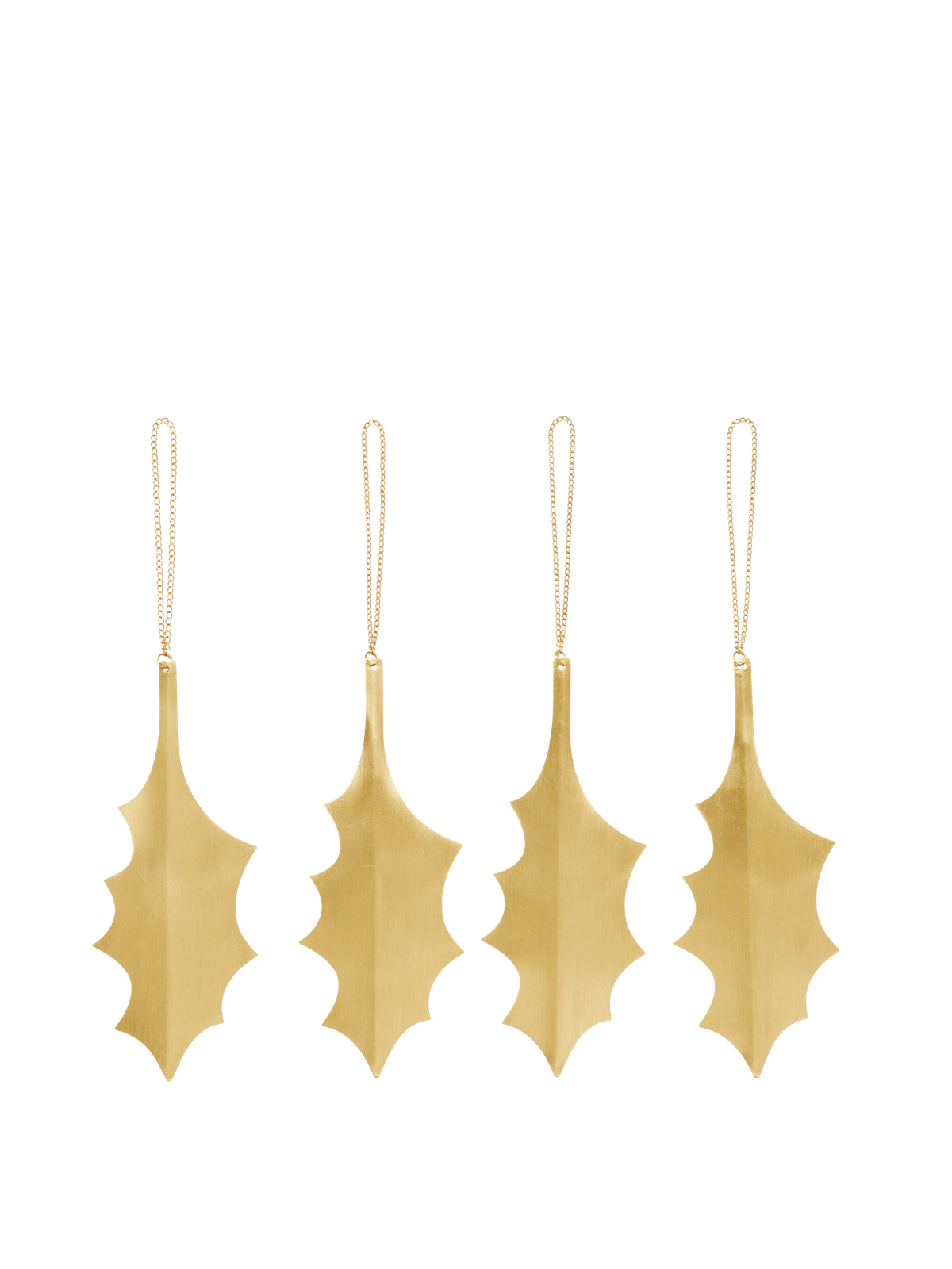Holly Leaf Ornaments - Set of 4 - Brass by Ferm Living