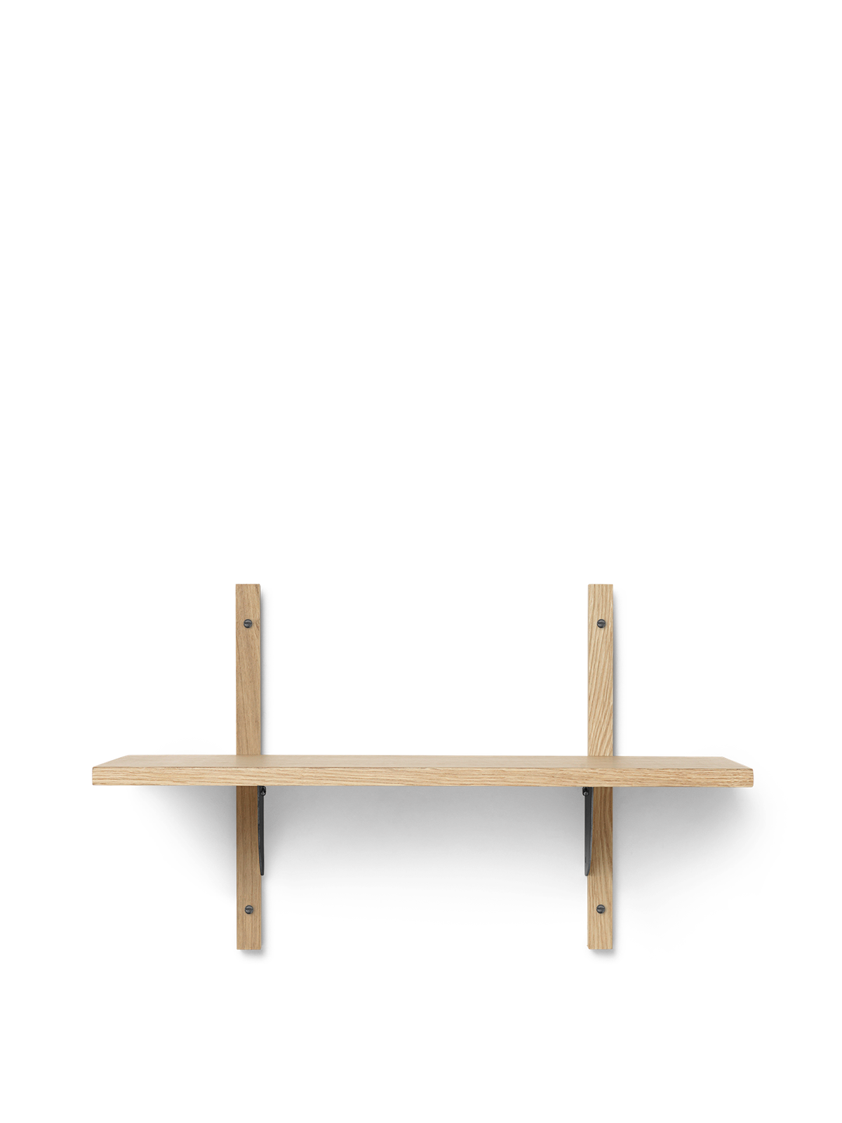 Sector Shelf - Single - Narrow - Natural Oak/Black Brass by Ferm Living