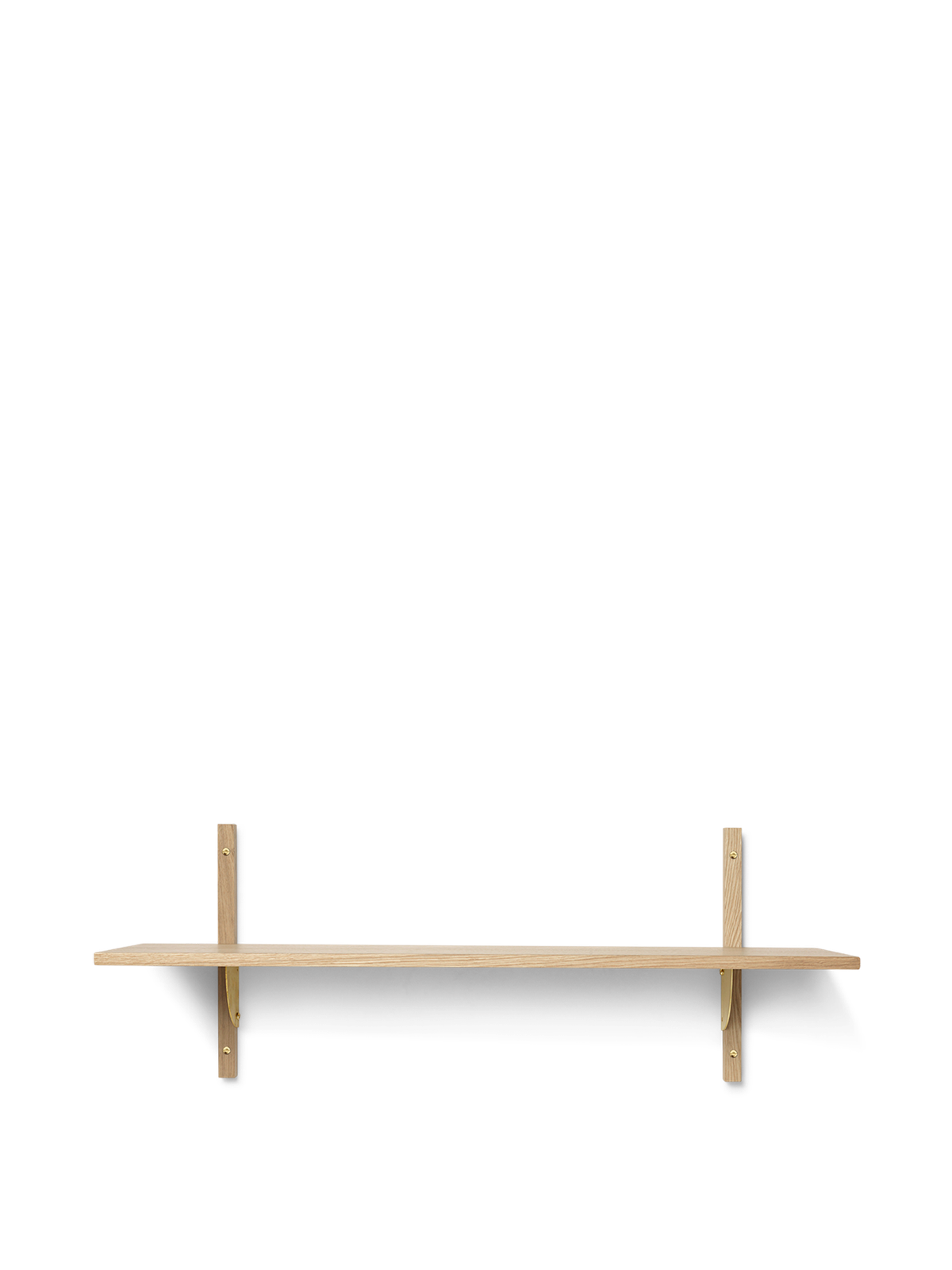 Sector Shelf - Single - Wide - Natural Oak/Brass by Ferm Living