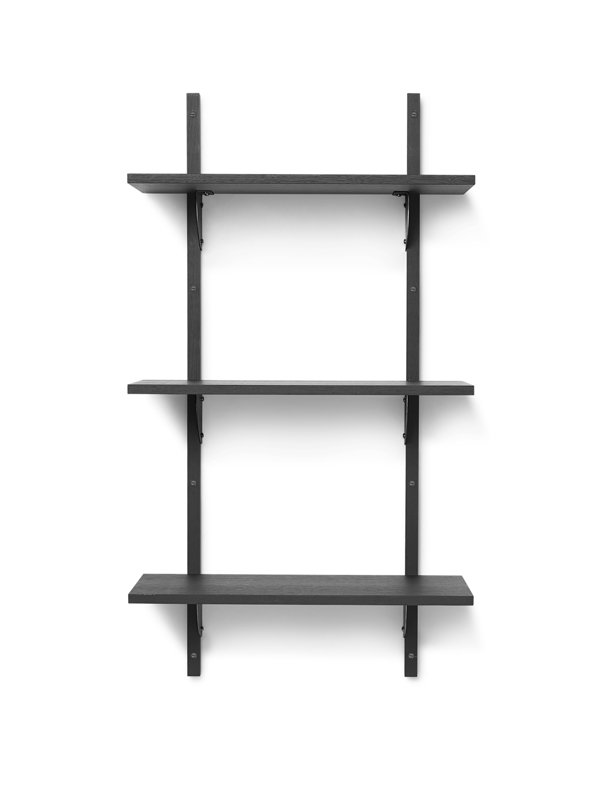 Sector Shelf - Triple - Narrow - Black Ash/Black Brass by Ferm Living