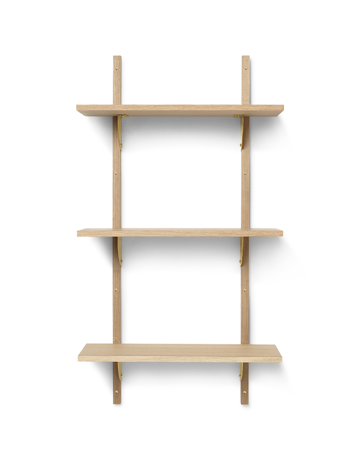 Sector Shelf - Triple - Narrow - Natural Oak/Brass by Ferm Living