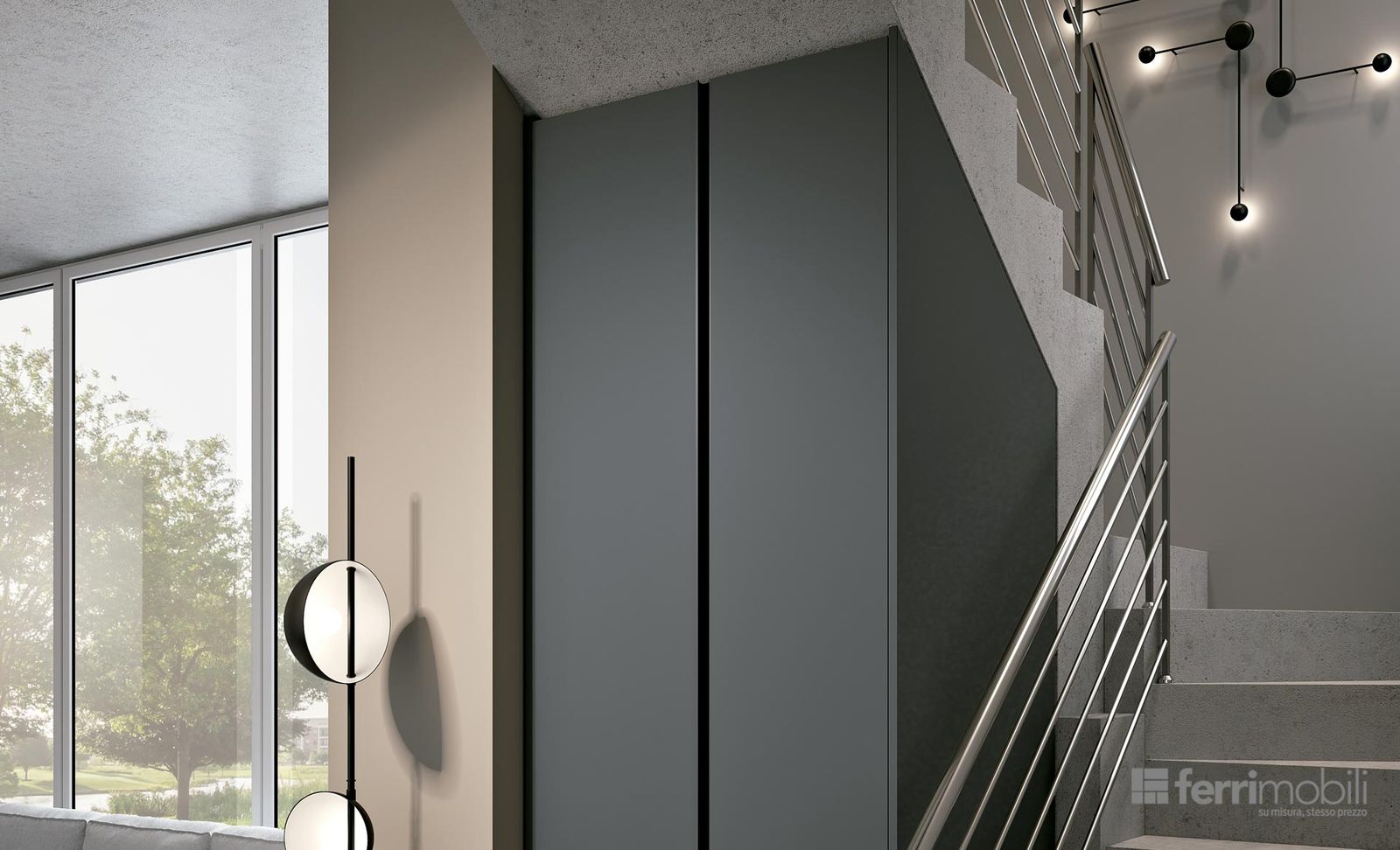 Armadio scalare sottoscala - Composizione 38 by Ferrimobili
