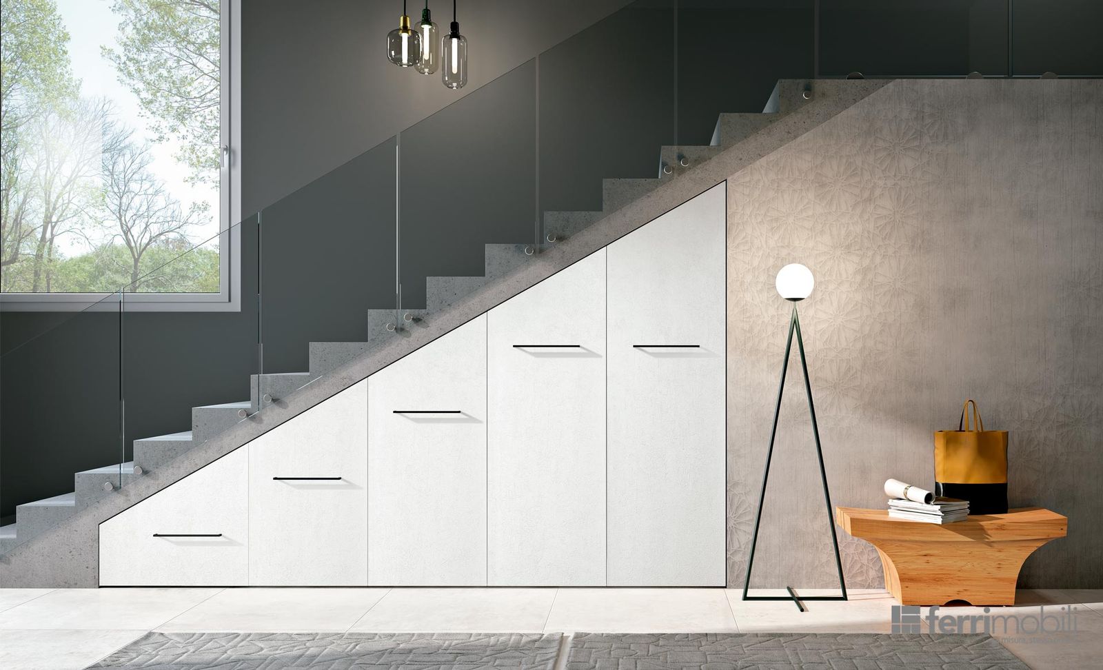 Armadio + sottoscala - Composizione 37 by Ferrimobili