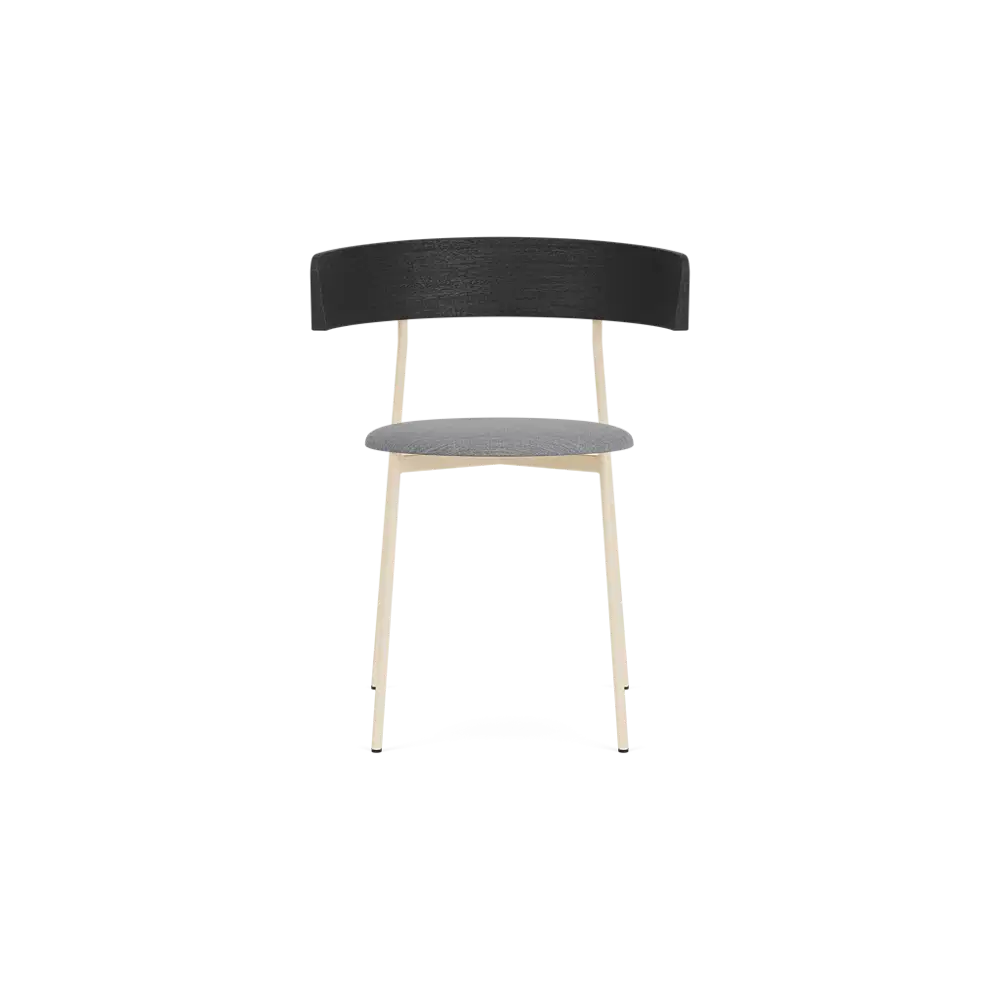 Friday dining chair with arms - sand frame - black back - Sydney Light Grey - 91 by Fest Amsterdam