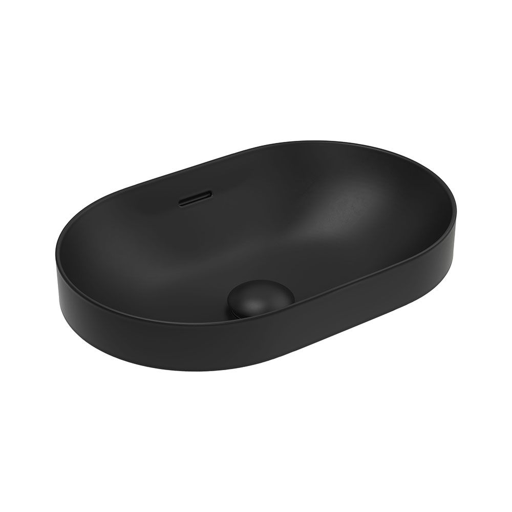 Aluca Pill Semi-Inset Basin, Matte Black by Fienza