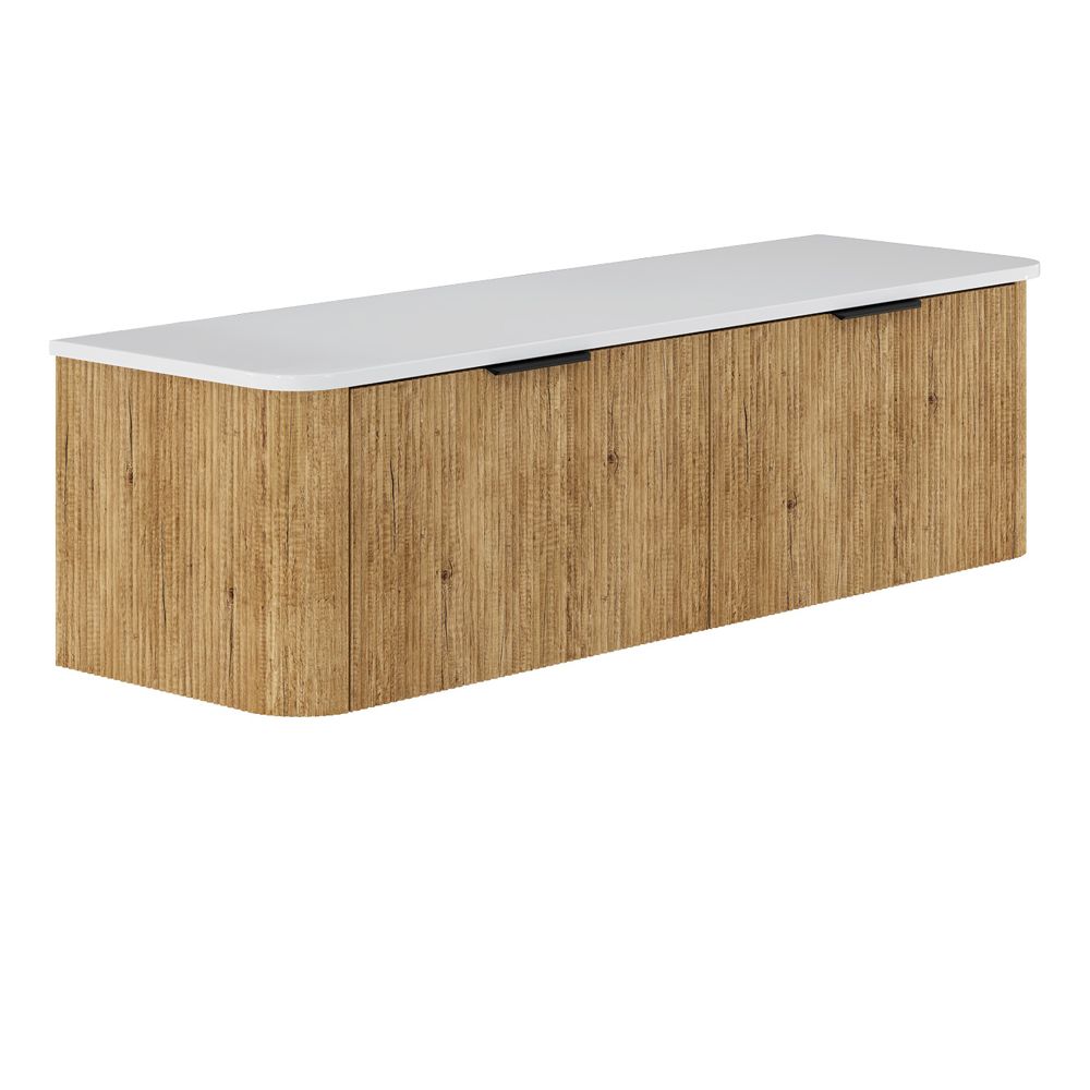 Minka Curved Scandi Oak 1500 Wall Hung Cabinet by Fienza