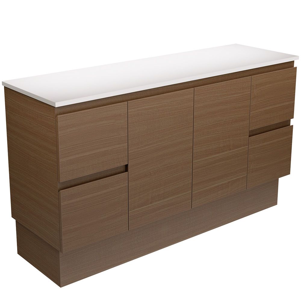 Edge Walnut 1500 Cabinet on Kickboard by Fienza