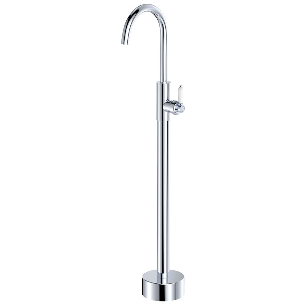 Eleanor Floor Mounted Basin/Bath Mixer, Chrome / Ceramic by Fienza