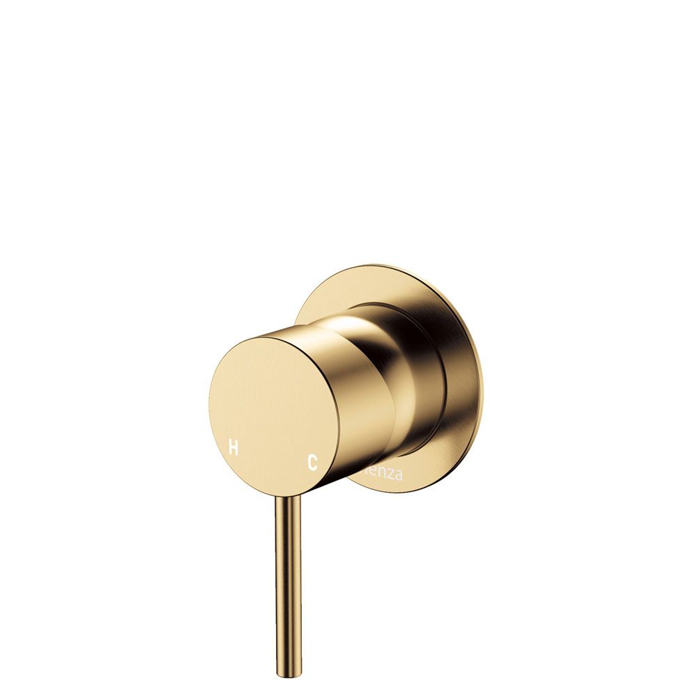 Kaya Wall Mixer, Small Round Plate, Urban Brass by Fienza