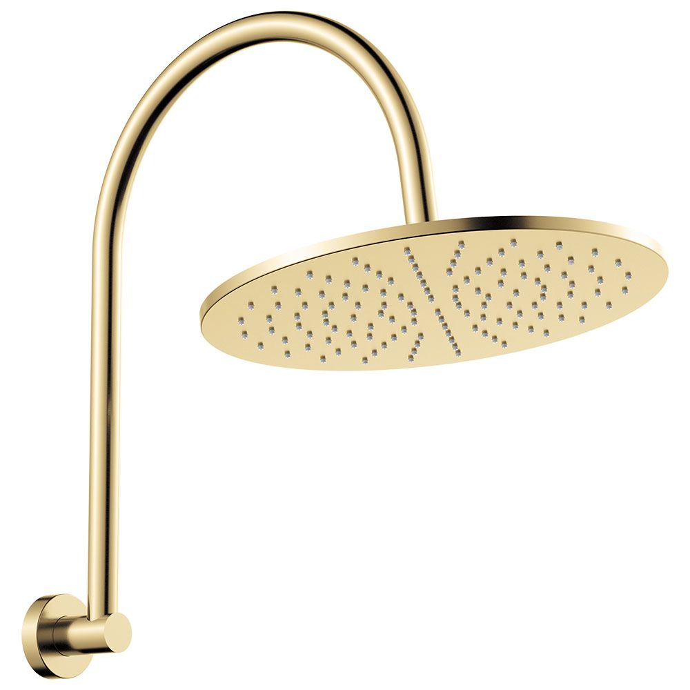 Empire Slim Curved Shower Arm Set, Urban Brass by Fienza