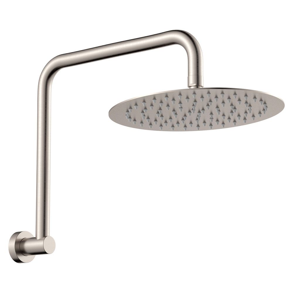 Kaya Gooseneck Shower Arm Set, Brushed Nickel by Fienza