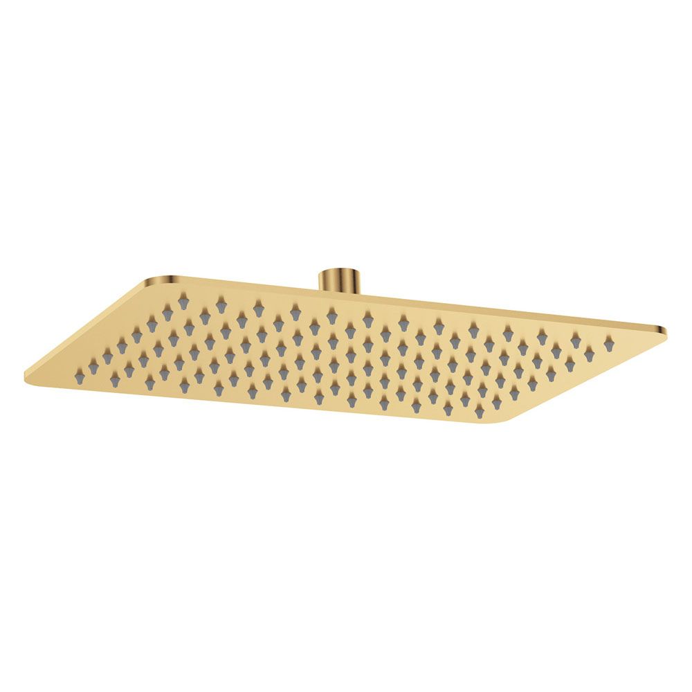 Koko Rectangular Shower Head, Urban Brass by Fienza
