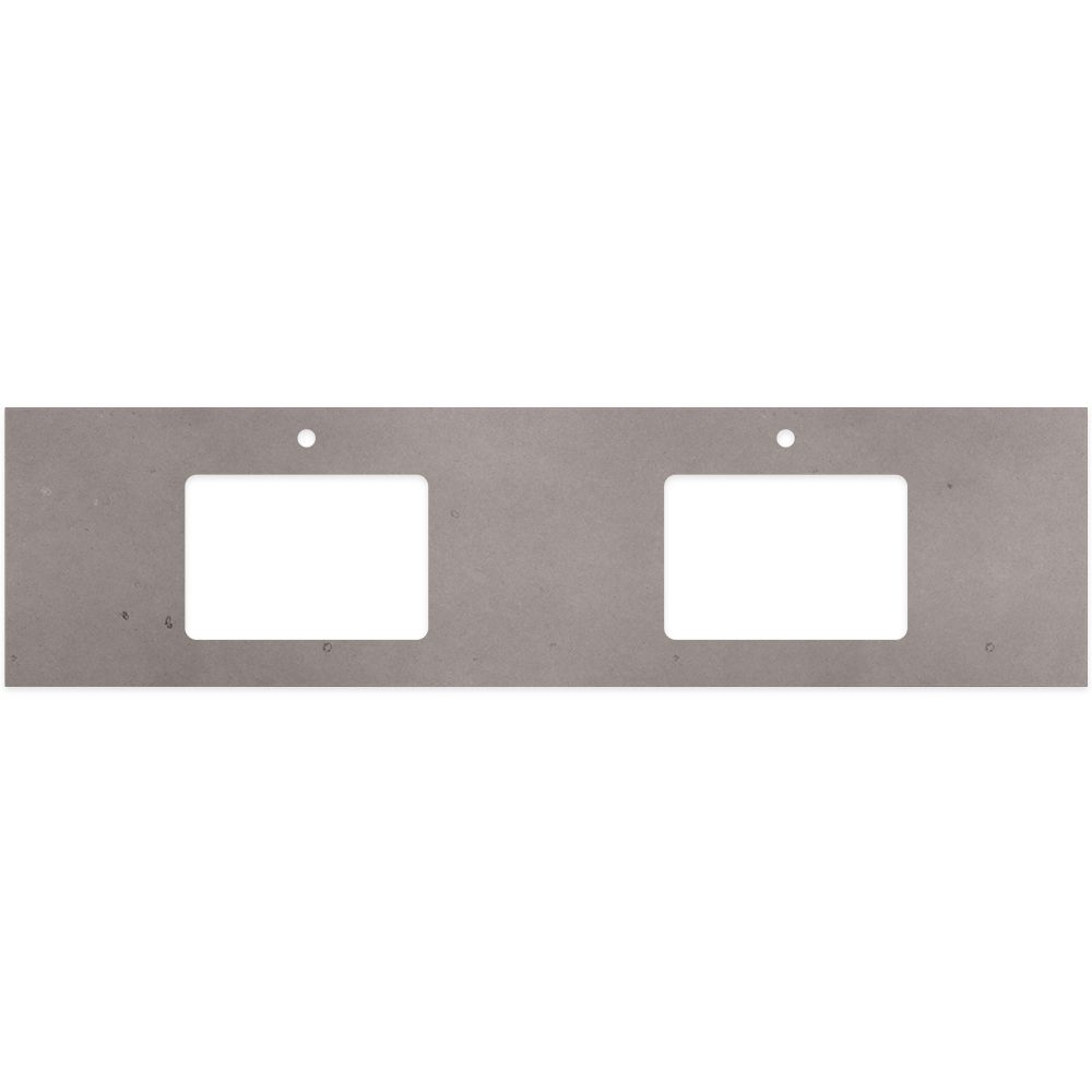 Urban Crete Silica Free Stone Top, Rectangular Full Depth with Double Undermount Basin Hole & Tap Holes, 1800mm by Fienza