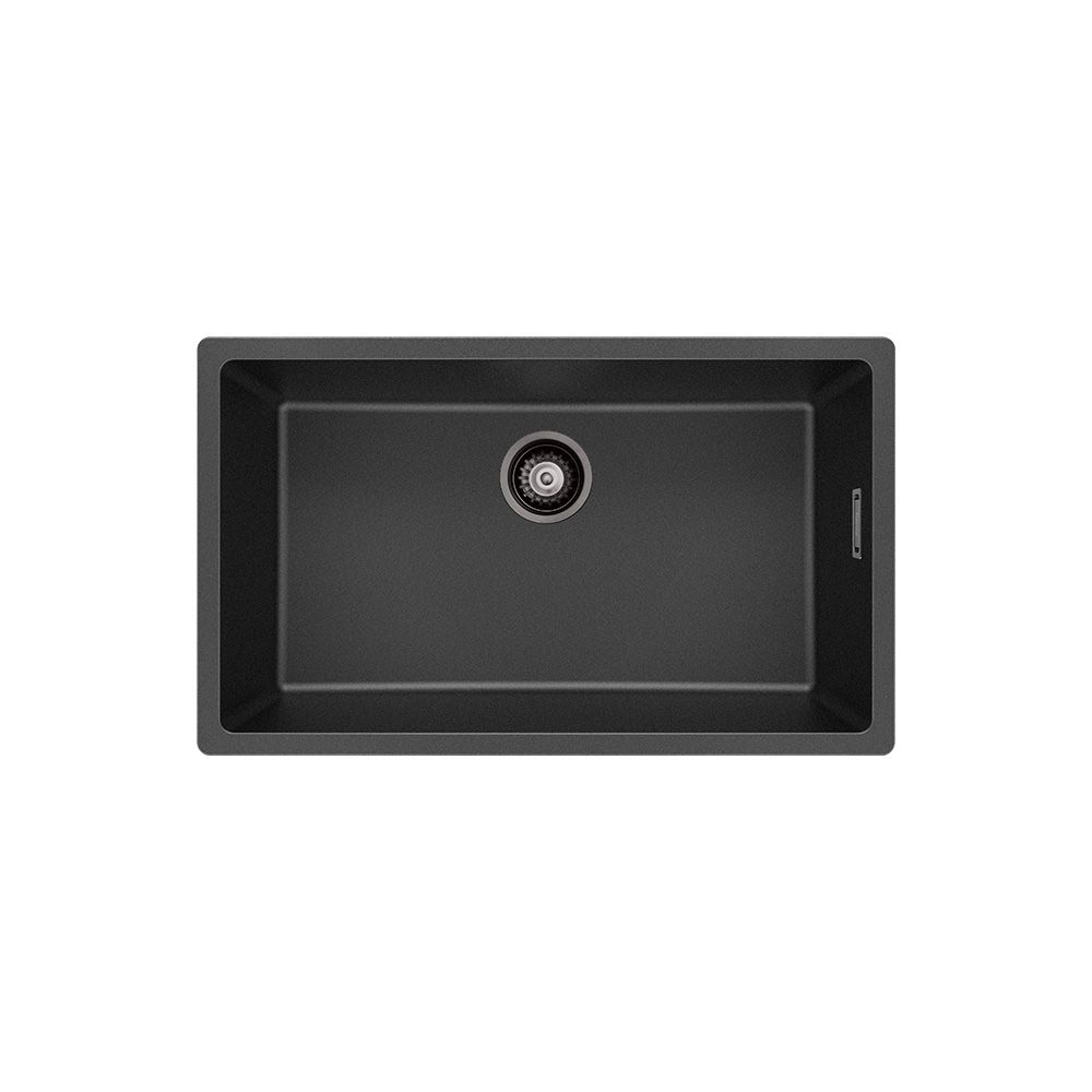 Kuro Granite 53L Single Bowl Kitchen Sink, Matte Black by Fienza