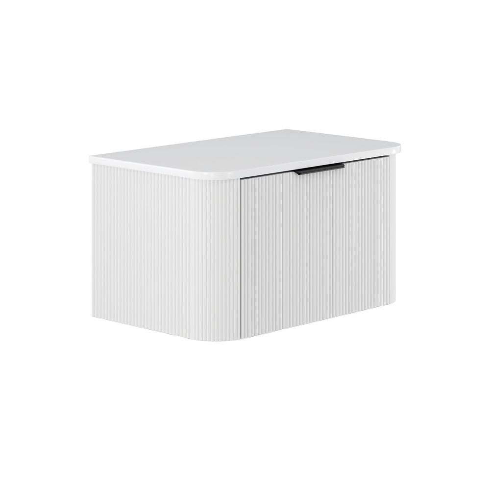 Minka Curved Satin White 750 Wall Hung Cabinet by Fienza