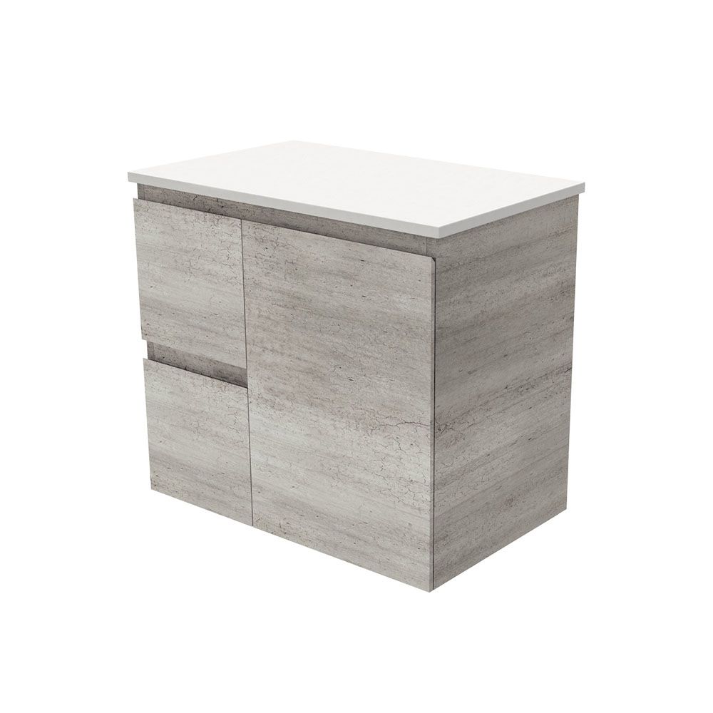 Edge Industrial 750 Wall-Hung Cabinet, Left Hand Drawers by Fienza