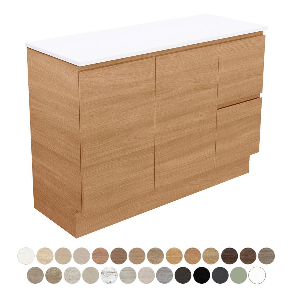 Carmen Door & Drawer 1200 Single Bowl Floor Standing Vanity by Fienza