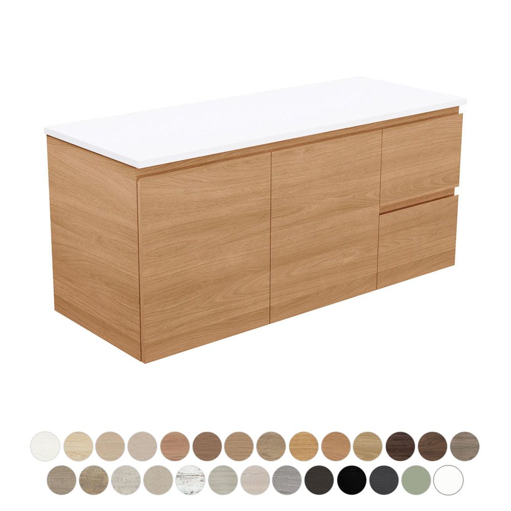Carmen Door & Drawer 1200 Single Bowl Wall Hung Vanity by Fienza