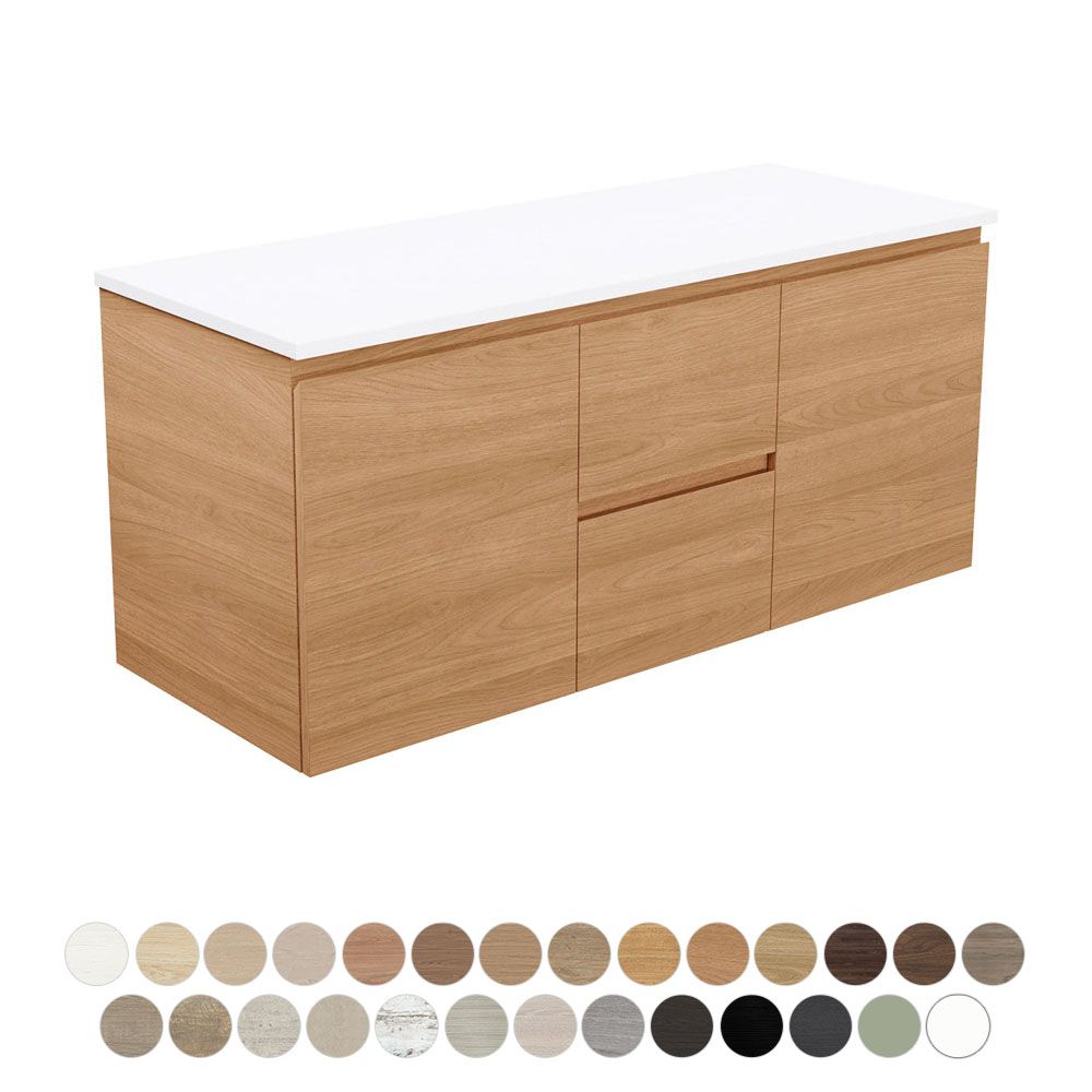 Carmen Door & Drawer 1200 Double Bowl Wall Hung Vanity by Fienza