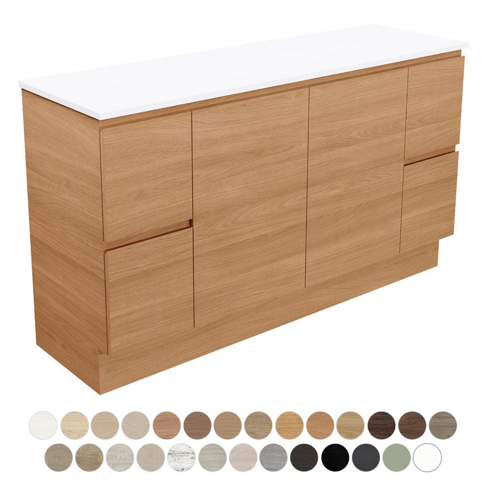 Carmen Door & Drawer 1500 Double Bowl Floor Standing Vanity by Fienza