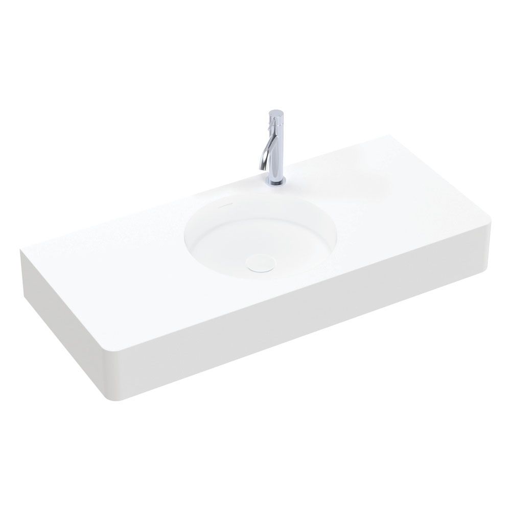 Encanto 1000 Solid Surface Wall Basin, 1 Tap Hole by Fienza