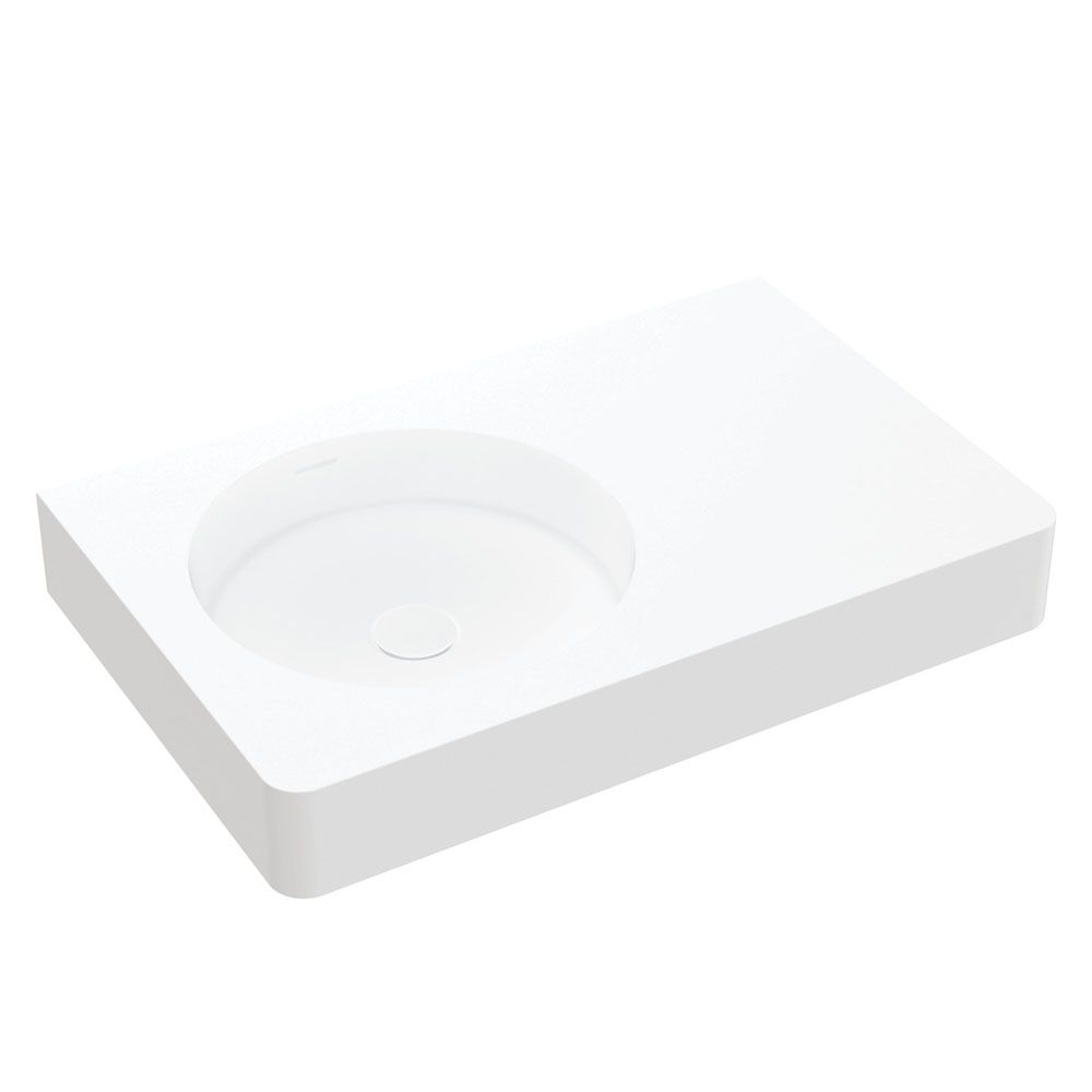 Encanto 700 Solid Surface Wall Basin, No Tap Hole by Fienza