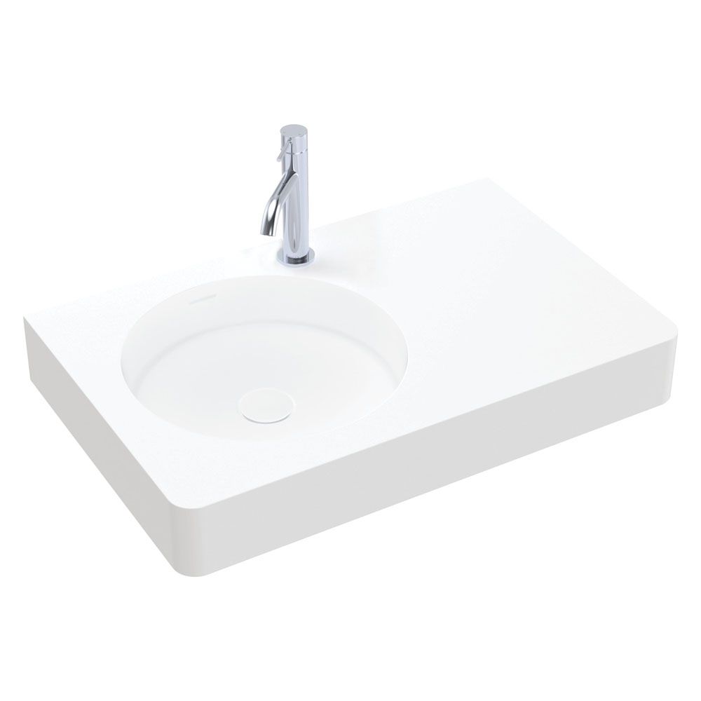 Encanto 700 Solid Surface Wall Basin, 1 Tap Hole by Fienza