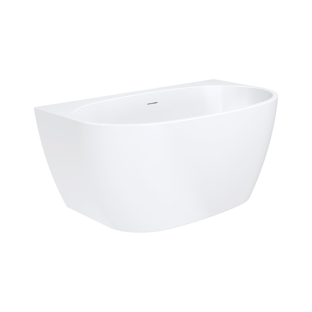 Keeto Back-To-Wall Acrylic Bath with Overflow, 1300mm by Fienza