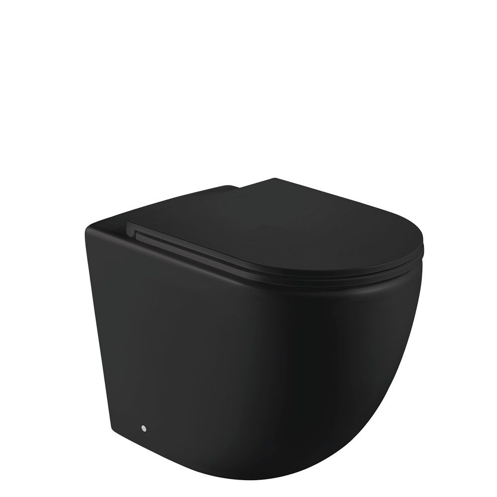 Koko Tornado Flush Wall-Faced Toilet Suite, Matte Black by Fienza
