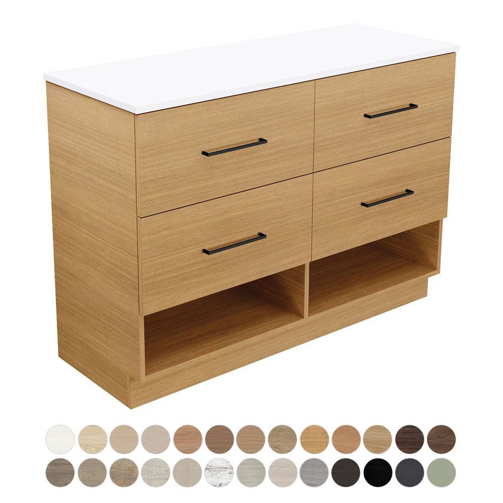 Kassi All Drawer 1200 Single Bowl Floor Standing Vanity by Fienza